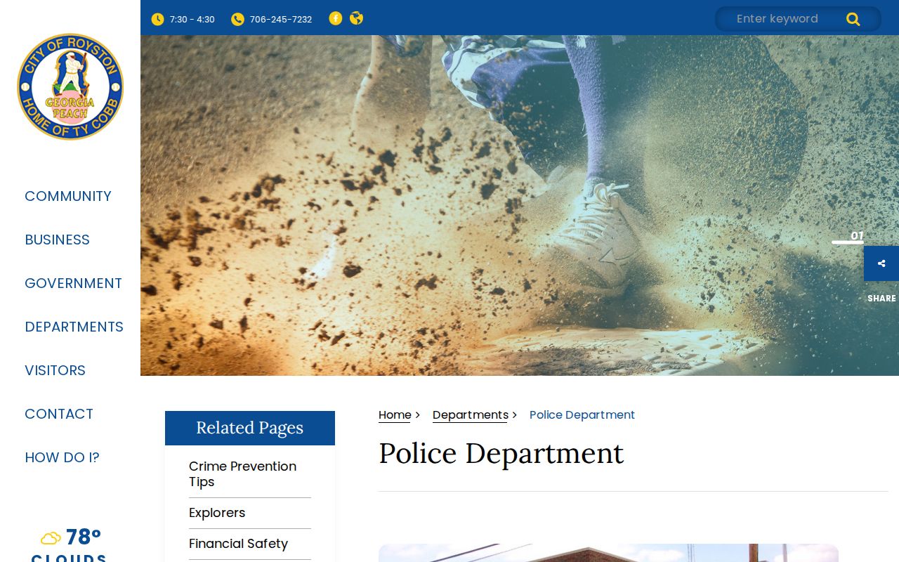 Royston warrant search source showing the official police contact